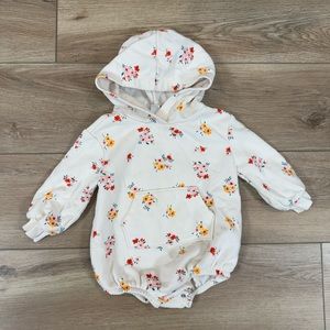 Unisex Long-Sleeve Hooded Bodysuit for Baby